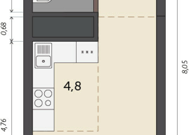 26.20 м² | 22 - 30 эт.