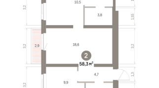 58.00 м² | 7 - 9 эт.