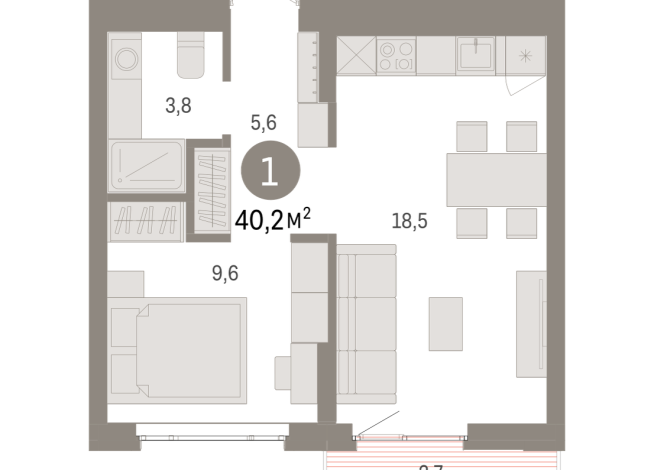 40.00 м² | 3 - 7 эт.