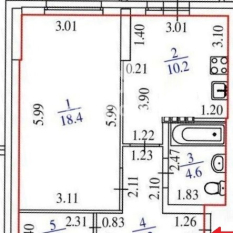 1-к квартира | 43.70 м² | 12 - 25 эт. 160