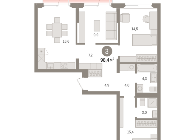 98.00 м² | 2 - 7 эт.