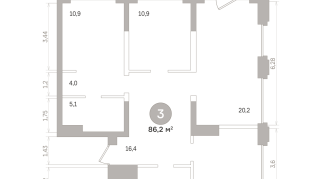 86.00 м² | 12 - 17 эт.