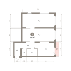 81.00 м² | 14 - 16 эт. 00