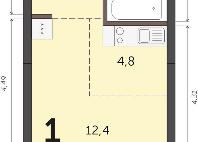 28.20 м² | 2 - 19 эт.