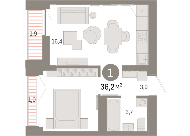 36.00 м² | 7 - 7 эт.