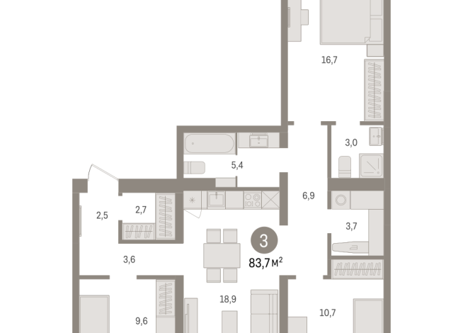 83.00 м² | 9 - 9 эт.