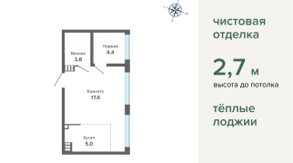 30.80 м² | 8 - 23 эт.