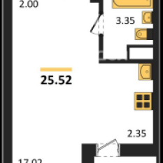 1-к квартира | 25.52 м² | 17 - 27 эт. 10