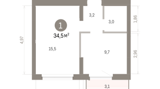 34.00 м² | 9 - 9 эт.