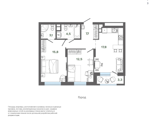 64.75 м² | 7 - 25 эт.