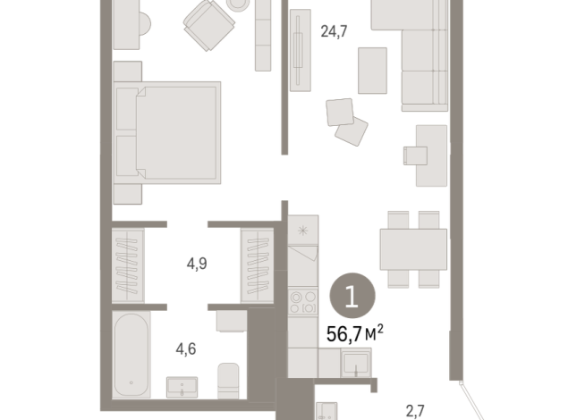 56.00 м² | 5 - 24 эт.
