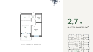 44.40 м² | 14 - 24 эт.