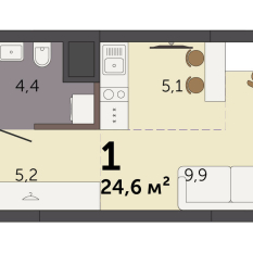 24.60 м² | 2 - 32 эт. 00