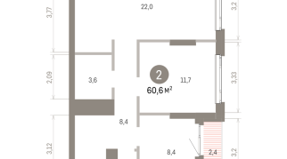 60.00 м² | 17 - 25 эт.