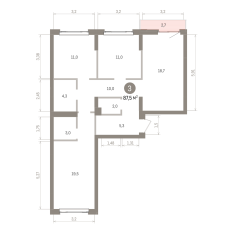 87.00 м² | 4 - 7 эт. 00