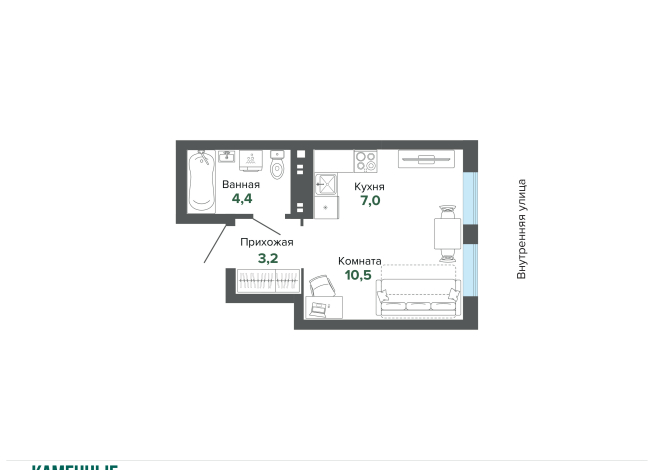 25.15 м² | 2 - 25 эт.