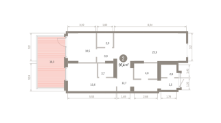 97.00 м² | 1 - 9 эт.
