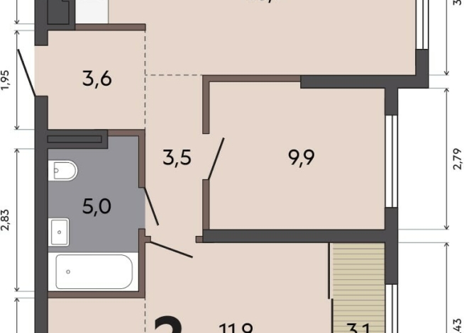 58.90 м² | 3 - 31 эт.