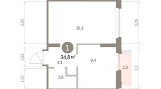 34.00 м² | 9 - 9 эт.