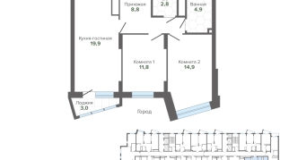 66.18 м² | 24 - 25 эт.