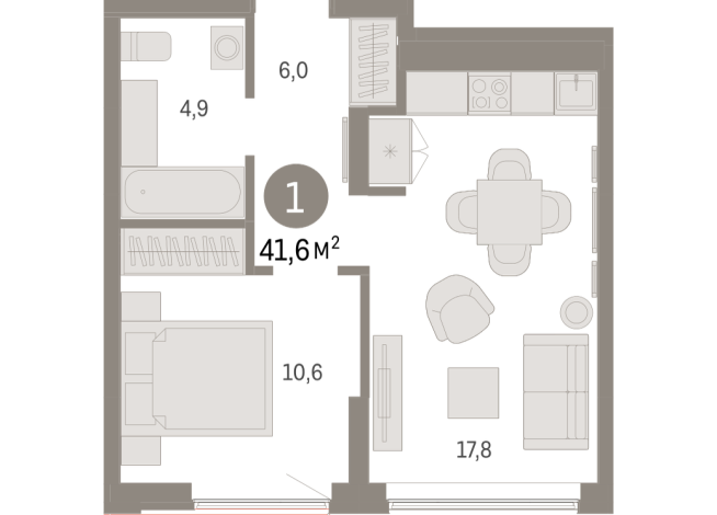 41.00 м² | 7 - 8 эт.