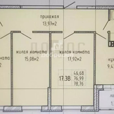 3-к квартира | 77.30 м² | 22 - 22 эт. 181