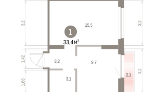 33.00 м² | 8 - 8 эт.