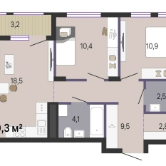 61.60 м² | 10 - 19 эт. 00