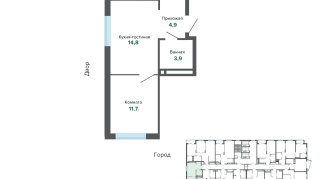 35.29 м² | 12 - 25 эт.