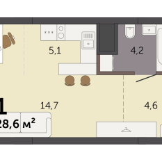 28.60 м² | 9 - 32 эт. 00