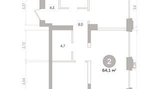 64.00 м² | 3 - 17 эт.