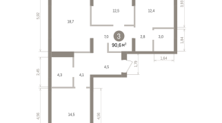 90.00 м² | 4 - 7 эт.