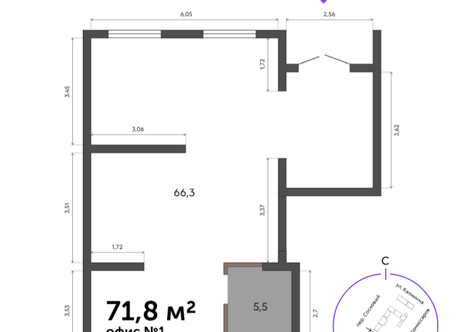 71.80 м² | 1 - 23 эт.