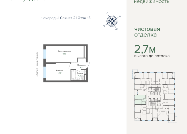 40.30 м² | 18 - 31 эт.