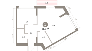 51.00 м² | 3 - 9 эт.