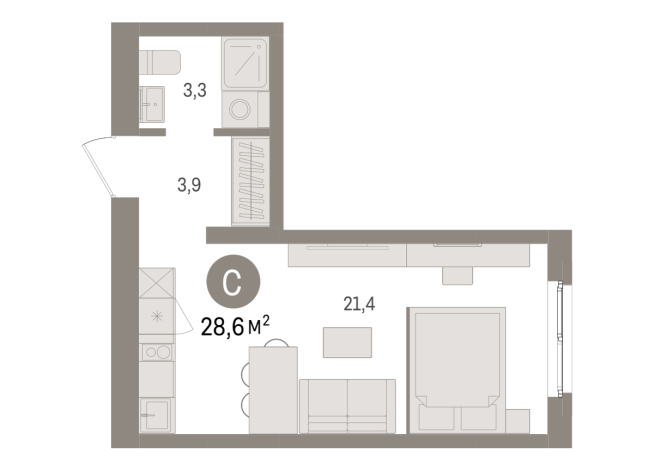28.00 м² | 7 - 8 эт.