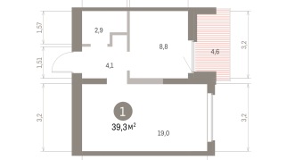 39.00 м² | 9 - 9 эт.