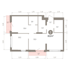 65.00 м² | 4 - 9 эт. 00