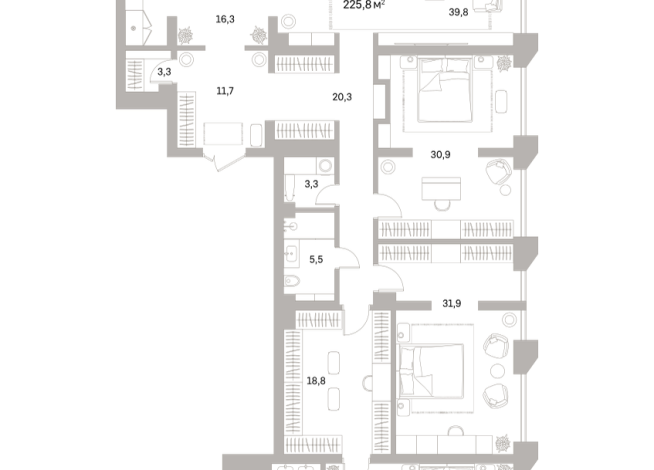 225.00 м² | 20 - 25 эт.