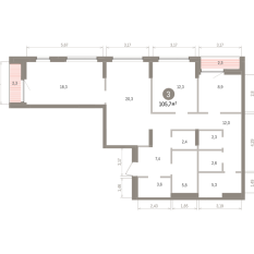 105.00 м² | 10 - 16 эт. 00