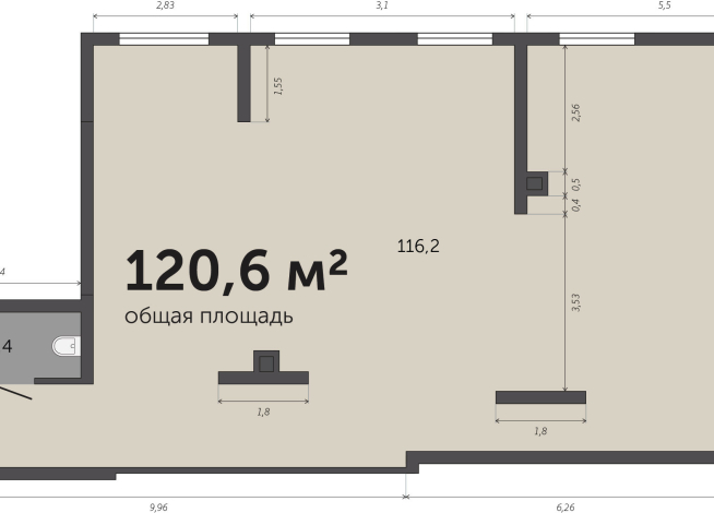 120.60 м² | 1 - 30 эт.