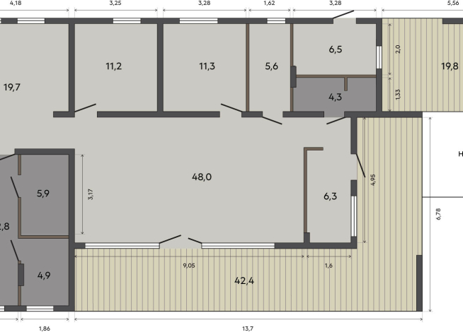 198.70 м²