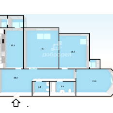 3-к квартира | 88.80 м² | 15 - 26 эт. 01