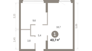 40.00 м² | 3 - 9 эт.
