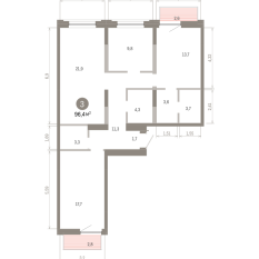 96.00 м² | 6 - 9 эт. 00