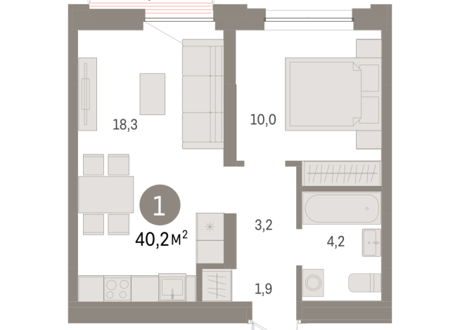 40.00 м² | 5 - 8 эт.