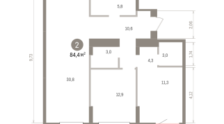 84.00 м² | 6 - 16 эт.