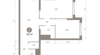 70.00 м² | 23 - 25 эт.