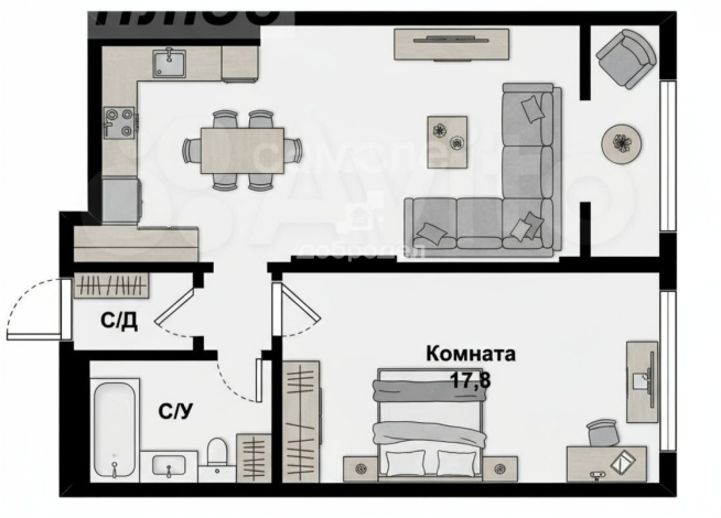 1-к квартира | 48.00 м² | 14 - 25 эт.