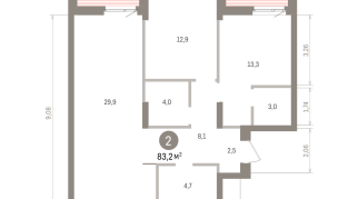 83.00 м² | 8 - 16 эт.